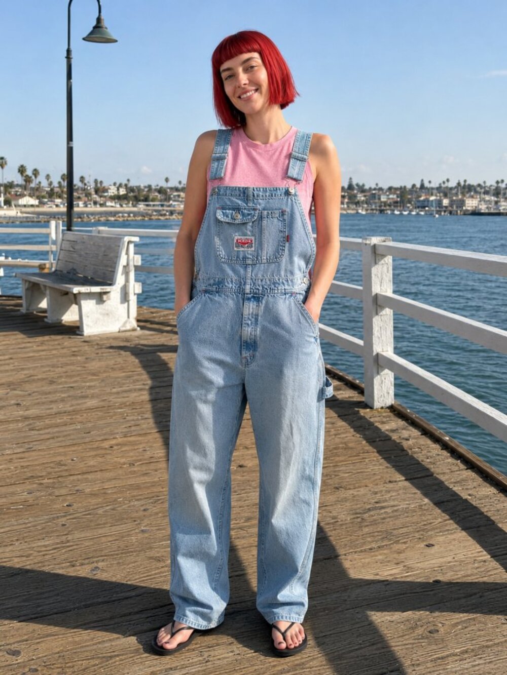 Vintage IKEDA Genuine Classic Denim Overalls Medium Made in Canada Light Wash